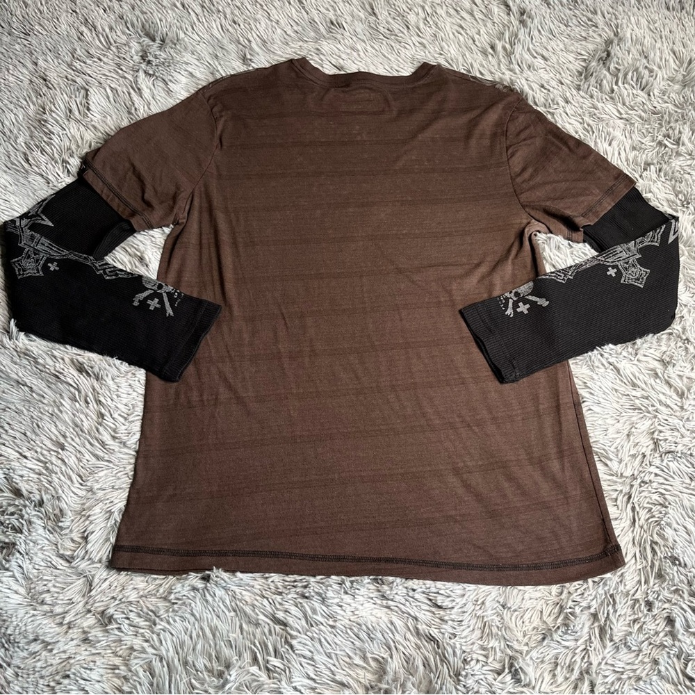 MMA Elite Tshirt Mens Large Skull Long Sleeve Cross Crossbones Martial Arts - Picture 6 of 6